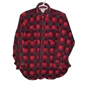 Champion Flannel Buffalo Plaid Heavy Weight Lumberhack Shacket Size 16 Vintage